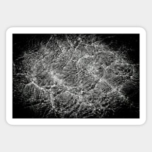 Waves on a sandy beach abstract pattern - black and white Sticker